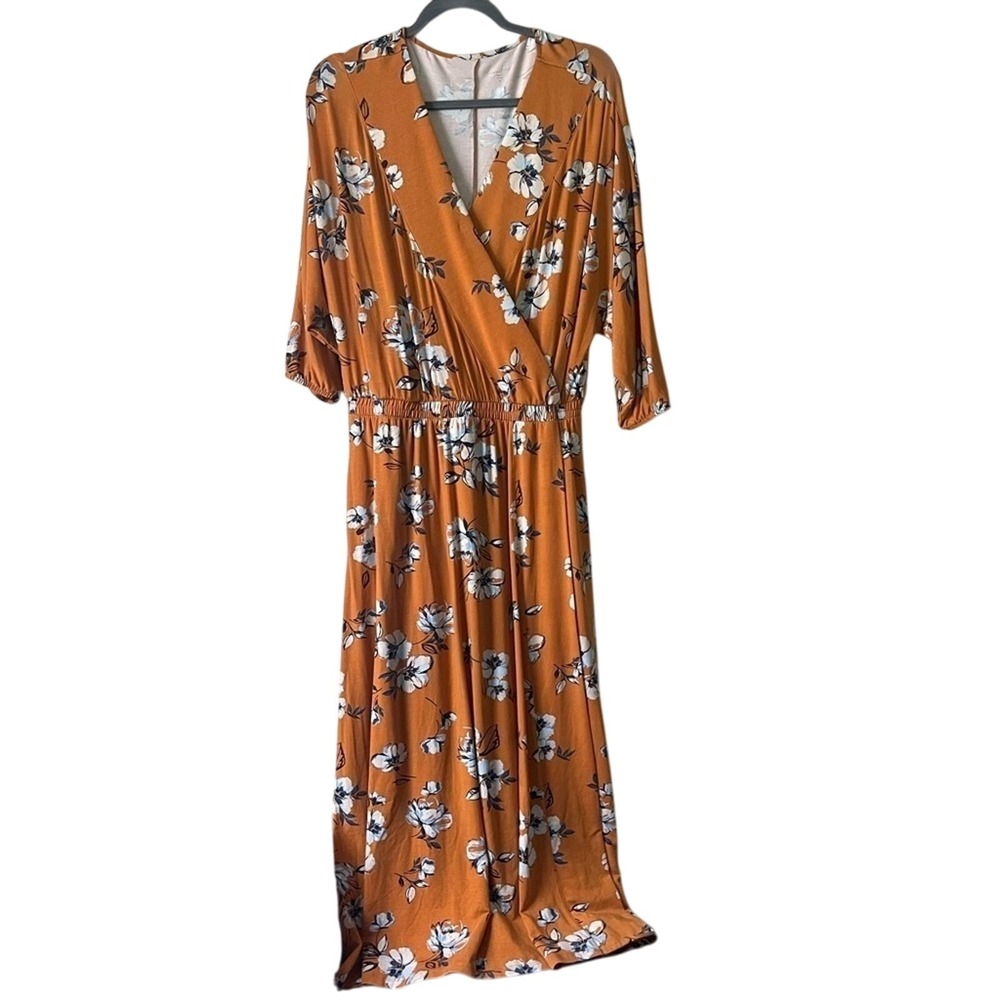 Garnett Hill V Neck Tencel Faux Wrap Dress Sz M Easter Church Spring‎ Floral